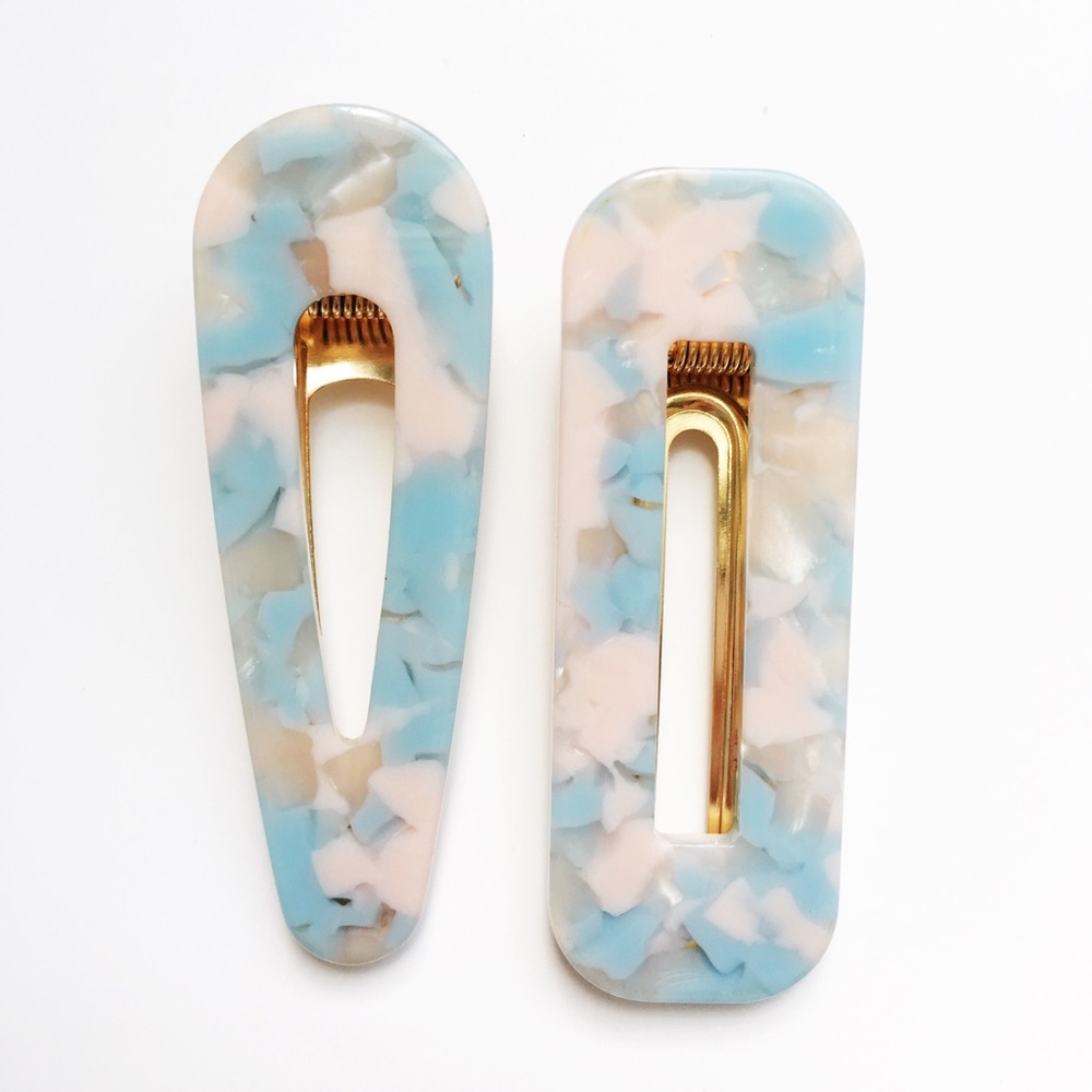 Fleck Hair Clip Set, Acrylic Resin Hair Barrette
